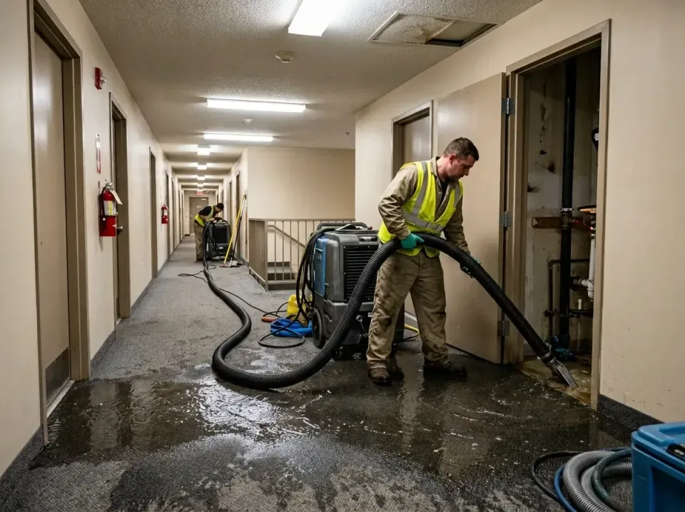 multi-unit-apartment-hallway-f-005 — frequently asked questions, Emergency Burst Pipe Water Extraction & Removal in Fort Pay…